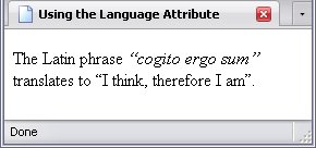 The quoted text is in italics, except where it is in English