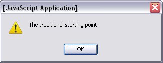 A popup window showing the title attribute text of an <h1> element